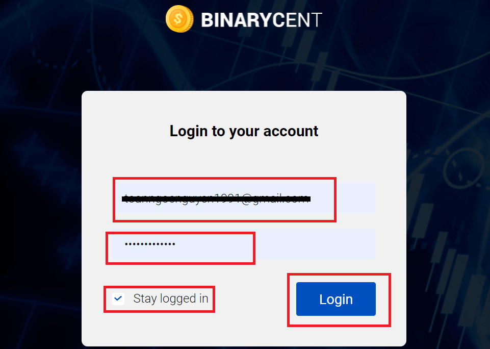 如何在 Binarycent 登录和存款