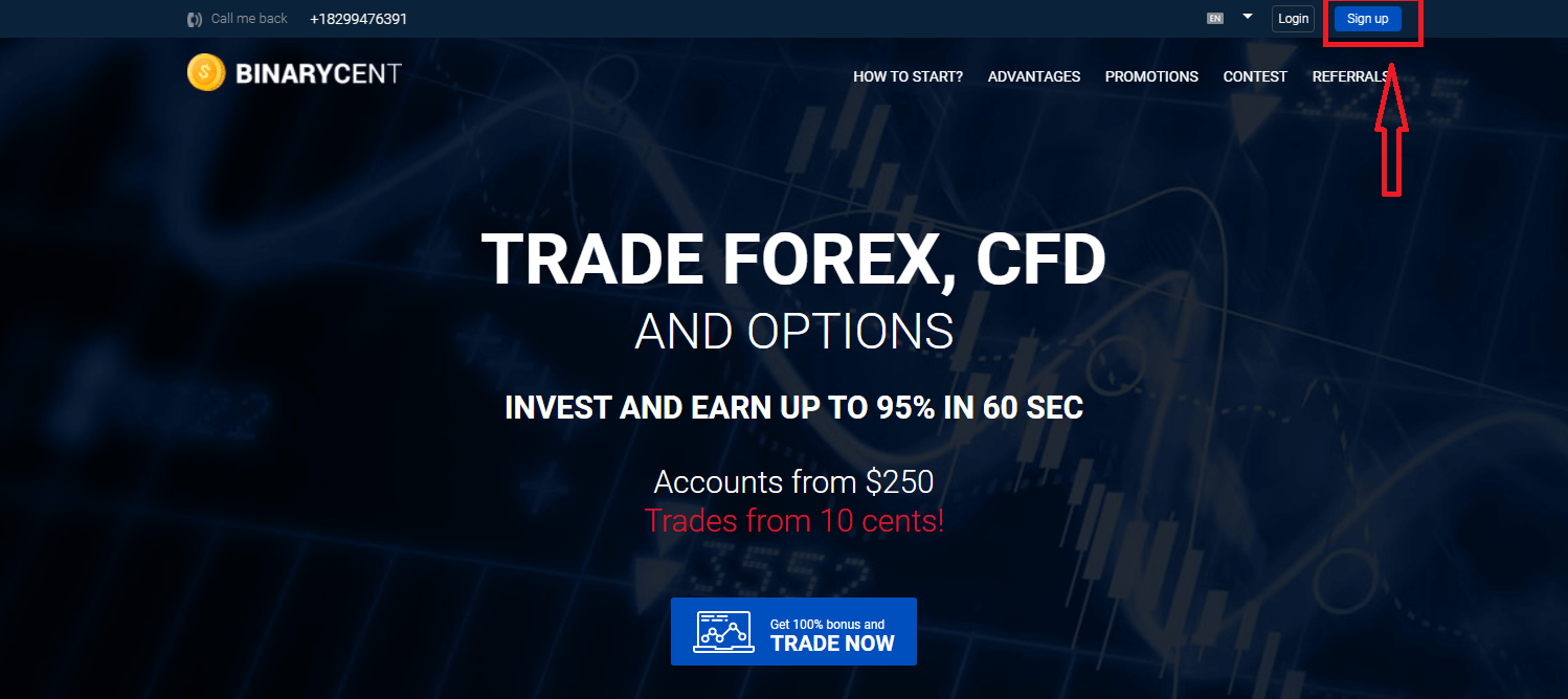 Come registrarsi e fare trading su Forex/CFD su Binarycent